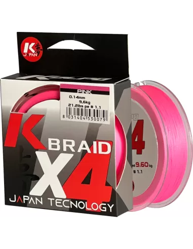 Kolpo K Braid X4 Tressed Premium Quality 300 mt Pink Fluo